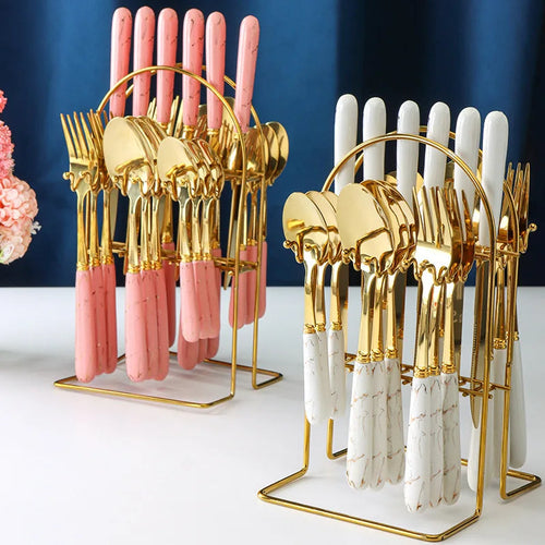 Gold Cutlery Set 24 Pieces