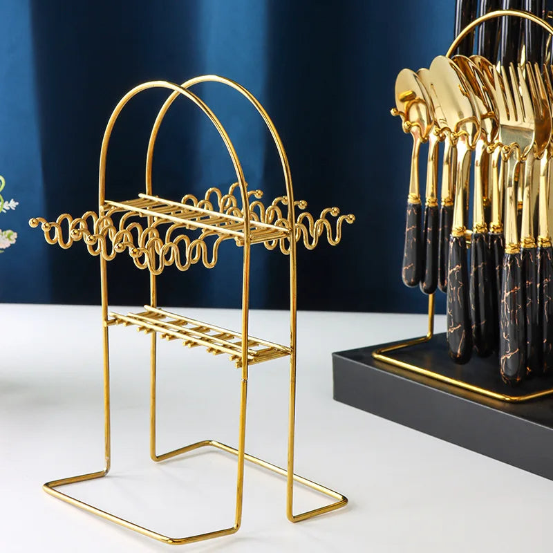 Gold Cutlery Set 24 Pieces