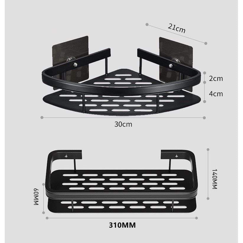 Corner Bathroom Shelves Shampoo Holder in Aluminium
