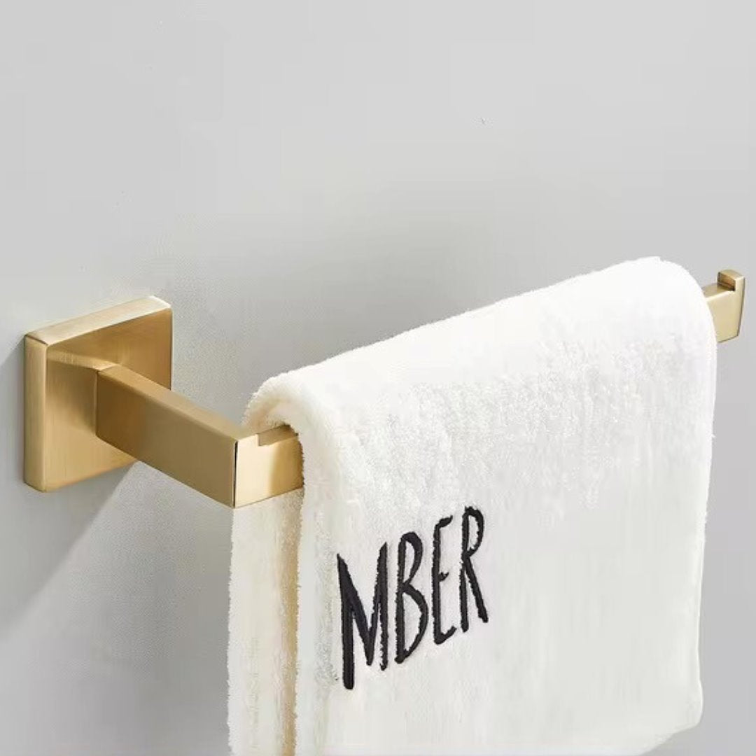 Complete 4-Piece Bathroom Accessories Set Inox 40/60cm Brushed Gold Towel Rail