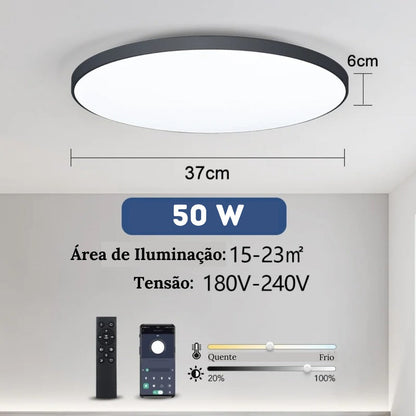Modern Round Surface Mount LED Ceiling Light with Remote Control