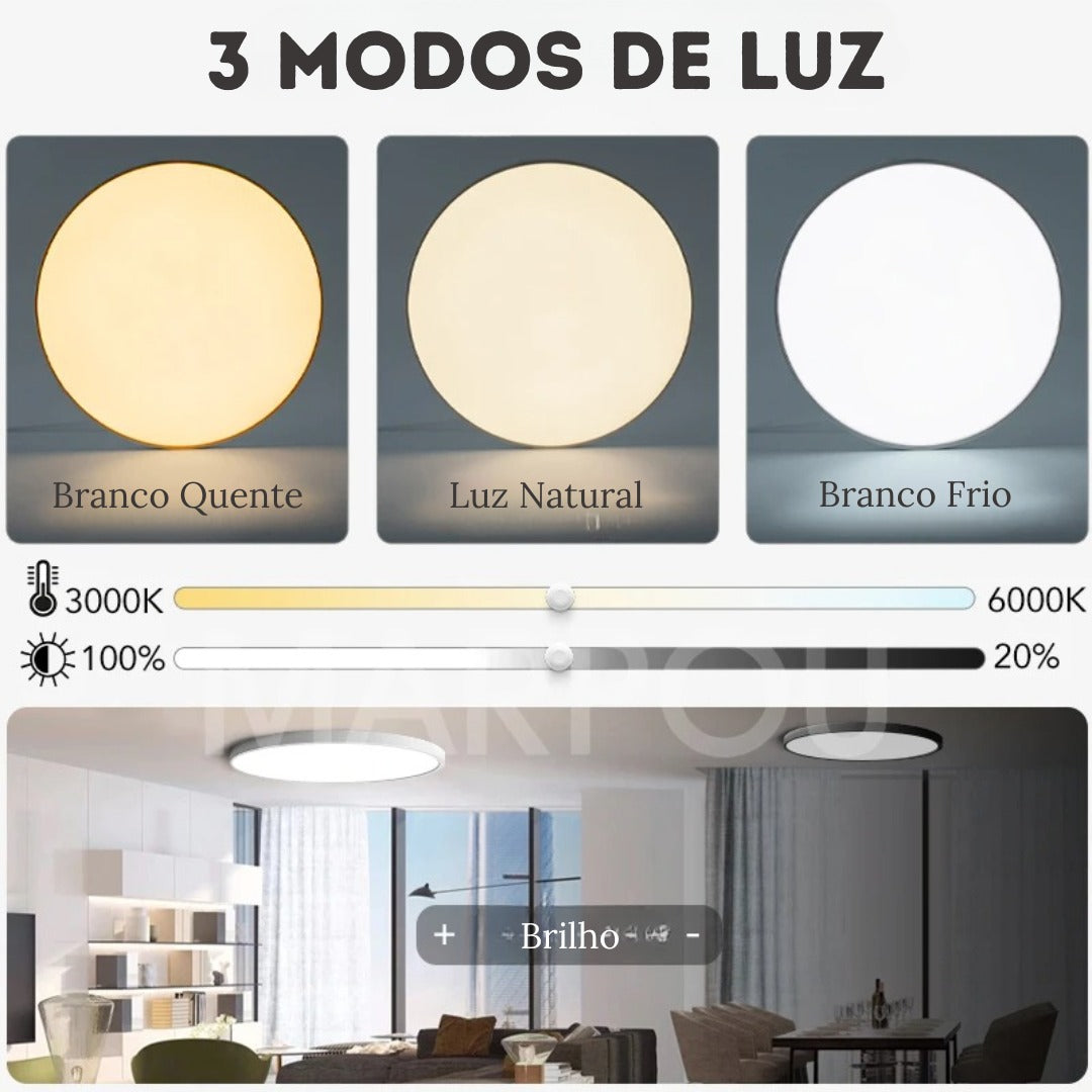 Modern Round LED Ceiling Light with Control