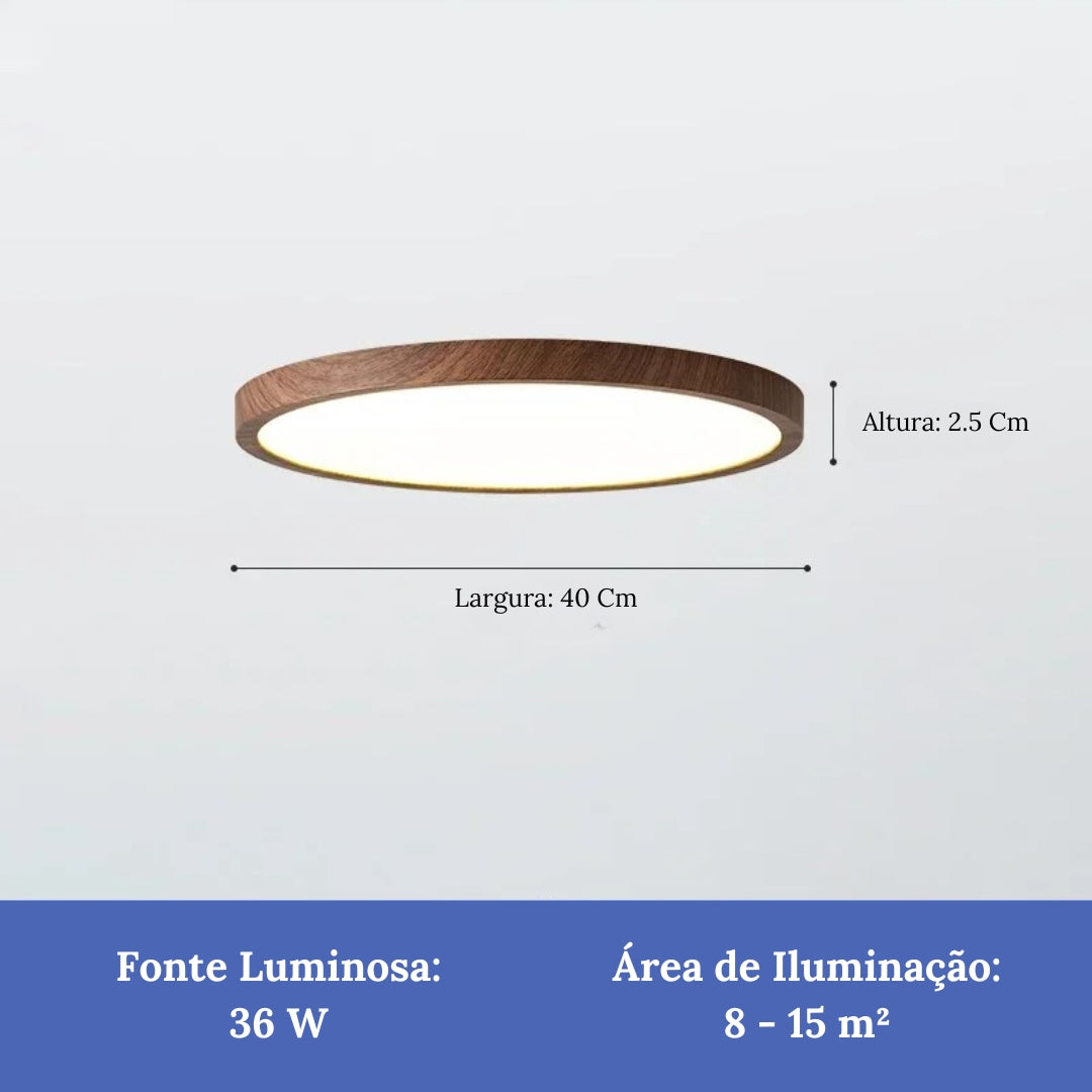 Round Wooden Surface-Mounted LED Ceiling Light