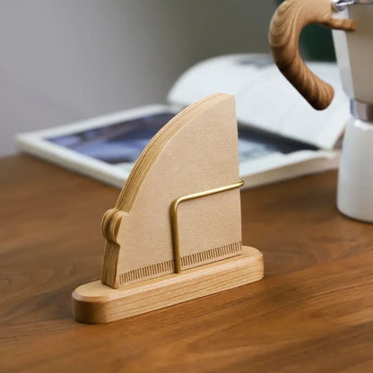 Wooden Coffee Filter Holder Paper Filter Stand