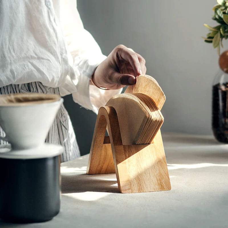 Wooden Coffee Filter Holder Paper Filter Stand