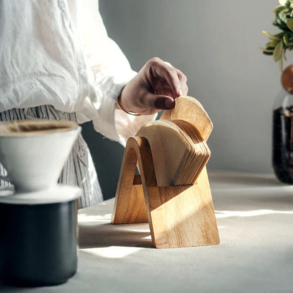 Wooden Coffee Filter Holder Paper Filter Stand