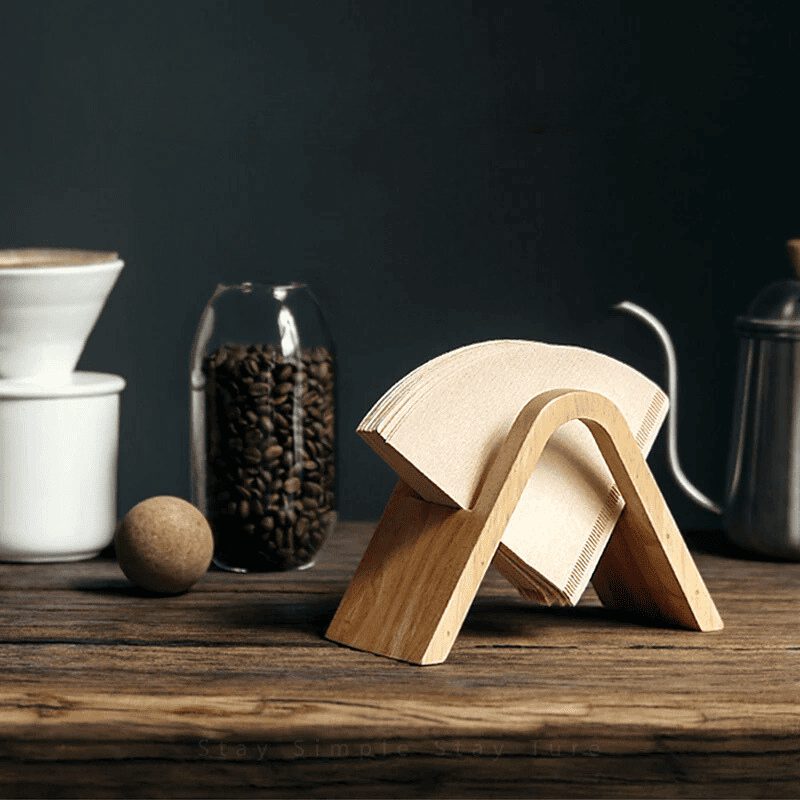 Wooden Coffee Filter Holder Paper Filter Stand