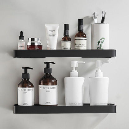 Black Aluminium Bathroom Shelf