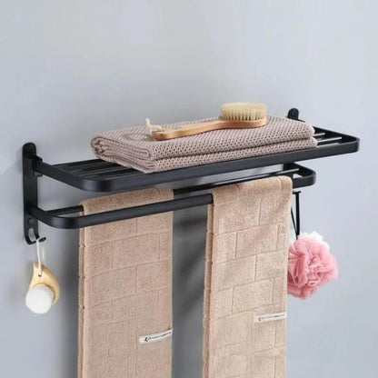 Double Towel Rail in Matte Black