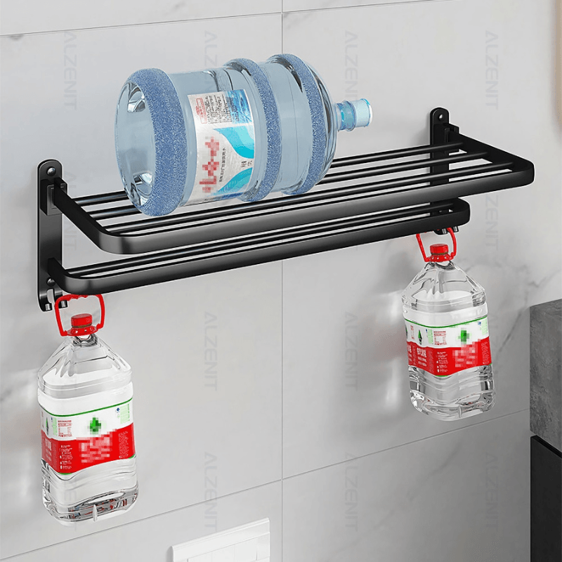 Double Towel Rail in Matte Black