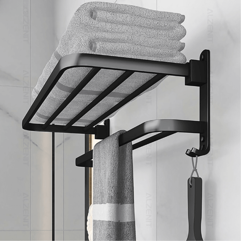 Double Towel Rail in Matte Black