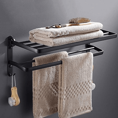 Double Towel Rail in Matte Black