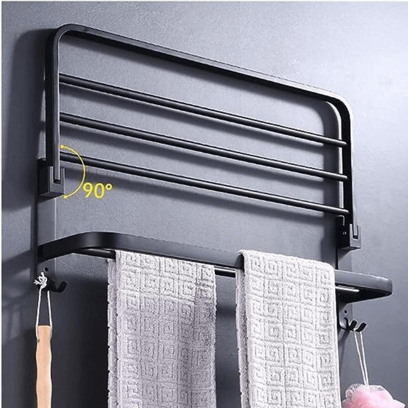 Double Towel Rail in Matte Black