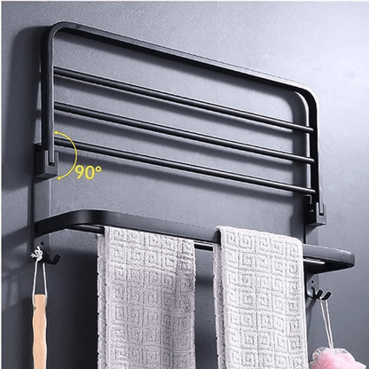 Double Towel Rail in Matte Black