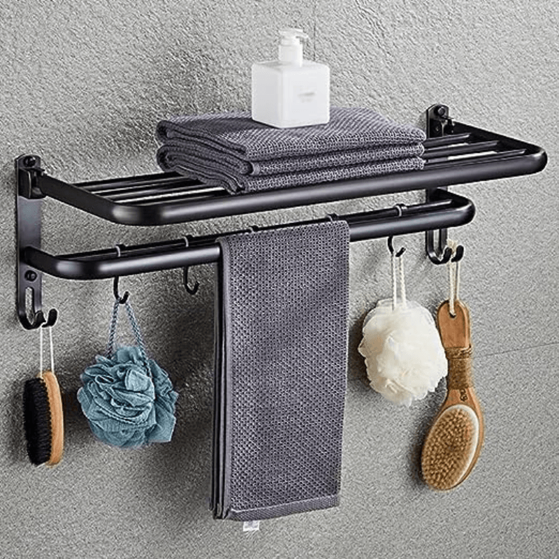 Double Towel Rail in Matte Black