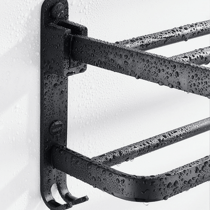 Double Towel Rail in Matte Black