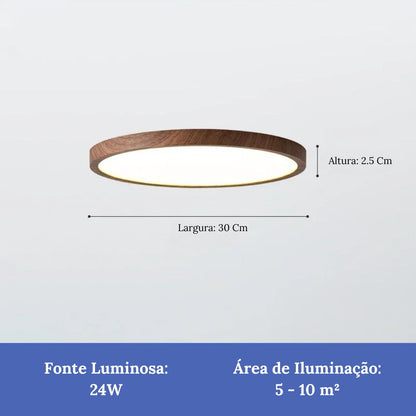 Round Wooden Surface Mount LED Ceiling Light